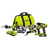 Ryobi P884 One+ Combination Lithium Ion Cordless Power Tool Set (6 x Power Tools, 2 x Compact Lithium Ion Batteries, 1 x Charger, 1 x Contractor's Bag) Ryobi P884 One+ Combination Lithium Ion Cordless Power Tool Set (6 x Power Tools, 2 x Compact Lithium Ion Batteries, 1 x Charger, 1 x Contractor's Bag) Ryobi P884 One+ Combination Lithium Ion Cordless Power Tool Set (6 x Power Tools, 2 x Compact Lithium Ion Batteries, 1 x Charger, 1 x Contractor&#8217;s Bag) 31gxkeR3PgL