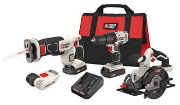 PORTER-CABLE  PCCK616L4  20V MAX Lithium Ion 4-Tool Combo Kit PORTER-CABLE  PCCK616L4  20V MAX Lithium Ion 4-Tool Combo Kit 41q9LibV51L 370x215