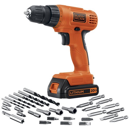 BLACK+DECKER LD120VA 20-Volt Max Lithium Drill/Driver with 30 Accessories BLACK+DECKER LD120VA 20-Volt Max Lithium Drill/Driver with 30 Accessories BLACK+DECKER LD120VA 20-Volt Max Lithium Drill/Driver with 30 Accessories 511oTEjFdNL