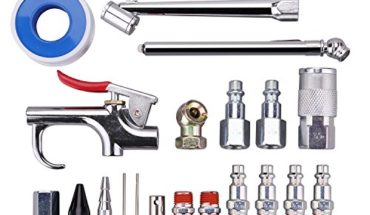 WYNNsky Air Hose Fittings 1/4" NPT Air Compressor Connect Coupler/Plug with Storage Case/Blow Gun/Tire Gauge,20-Piece WYNNsky Air Hose Fittings 1/4&#8243; NPT Air Compressor Connect Coupler/Plug with Storage Case/Blow Gun/Tire Gauge,20-Piece 519h9md4gzL 370x215