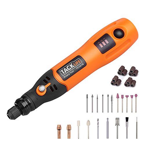 Tacklife PCG01B 3.7V Li-on Cordless Rotary Tool - Three-Speed with 31-Piece Rotary accessory Kit, USB Charging Cable, Collet Size 3/32-inch(2.3mm) - Perfect for Small Light Jobs tacklife pcg01b 3.7v li-on cordless rotary tool - three-speed with 31-piece rotary accessory kit, usb charging cable, collet size 3/32-inch(2.3mm) - perfect for small light jobs Tacklife PCG01B 3.7V Li-on Cordless Rotary Tool &#8211; Three-Speed with 31-Piece Rotary accessory Kit, USB Charging Cable, Collet Size 3/32-inch(2.3mm) &#8211; Perfect for Small Light Jobs 41MuMX2GWFL