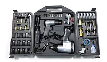 Dynamic Power 50 Piece Air Tool Kit. 1-1/2&#8221; Impact Wrench, 1-3/8&#8221; Ratchet Wrench, 5-Air Hammer w/Chisels, and mnay other great tools. D-W3-50K 51EWQRKbswL 370x215