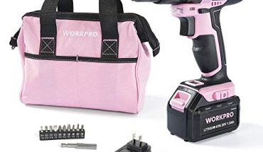 WORKPRO Pink Cordless 20V Lithium-ion Drill Driver Set (1.5Ah),1 Battery, Charger and Storage Bag Included Reviews 51WmSIhRYBL 370x215