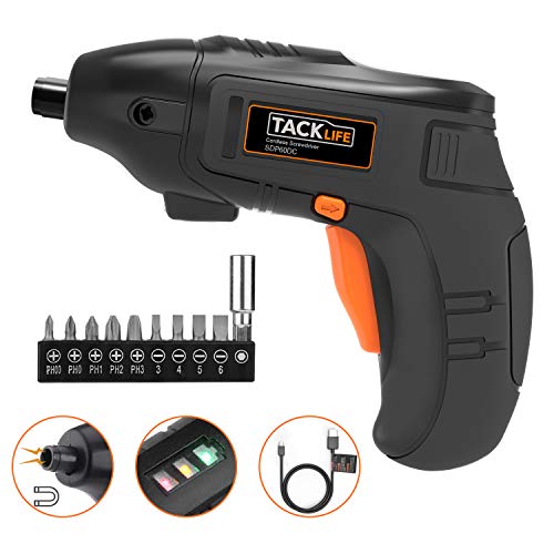 Electric Screwdriver, Tacklife Cordless Screwdriver Rechargeable 1500 mAh Li-on Battery with 10 Pcs Bonus Screw Bits for Home DIY and Fit for Ladies, Newbies and Experienced, Front LED Light-SDP60DC  Electric Screwdriver, Tacklife Cordless Screwdriver Rechargeable 1500 mAh Li-on Battery with 10 Pcs Bonus Screw Bits for Home DIY and Fit for Ladies, Newbies and Experienced, Front LED Light-SDP60DC 41r2ewfcCpL