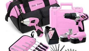 Pink Power 18V Cordless Drill Driver &amp; Electric Screwdriver Combo Kit with Tool Bag 51IwLEhcs1L 370x215