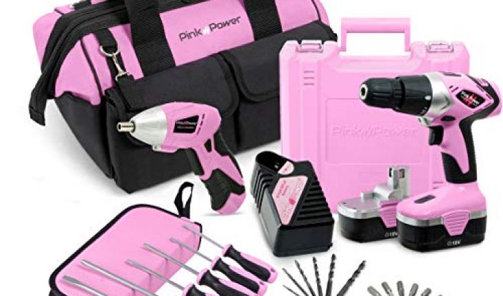 Pink Power 18V Cordless Drill Driver &amp; Electric Screwdriver Combo Kit with Tool Bag 51IwLEhcs1L 730x430